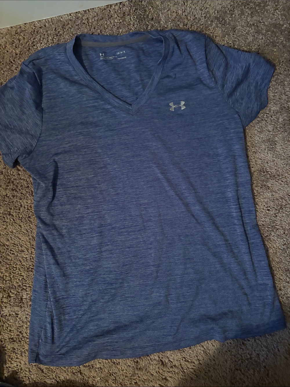 Under Armour Women’s Heathered Blue V-Neck Performance Tee